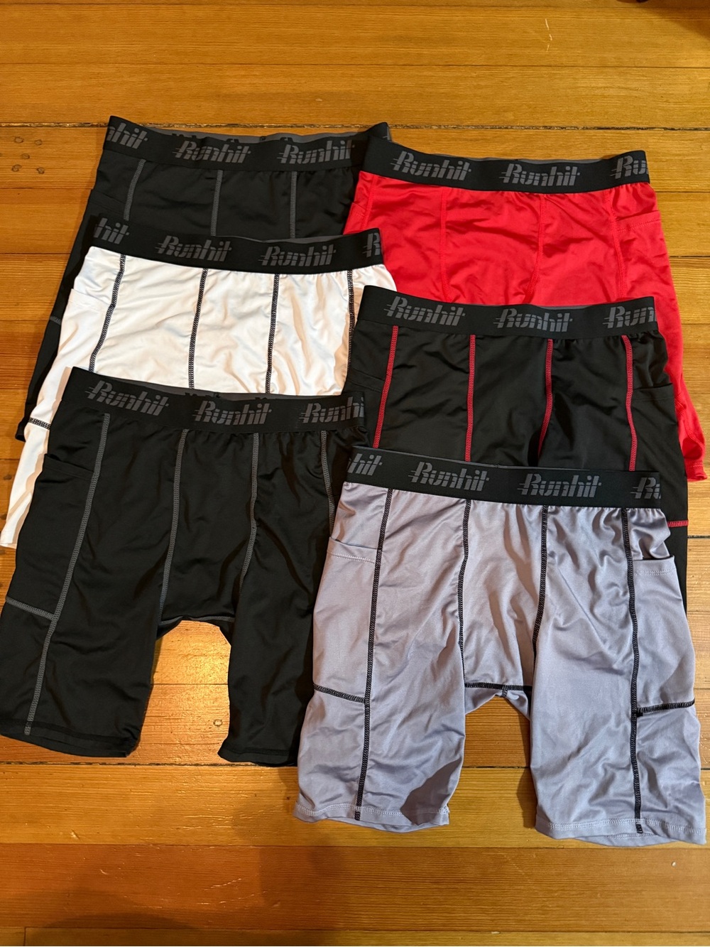 6 pair Runhit compression shorts running tights